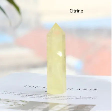 Turix Citrine Crystal Point in golden-yellow, approximately 8-9 cm tall