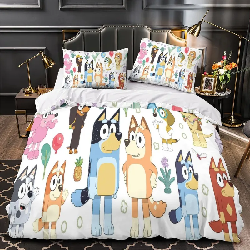 EBuycos Bluey Duvet Cover Kids Bedding Set Without Filler, duvet and pillowcases