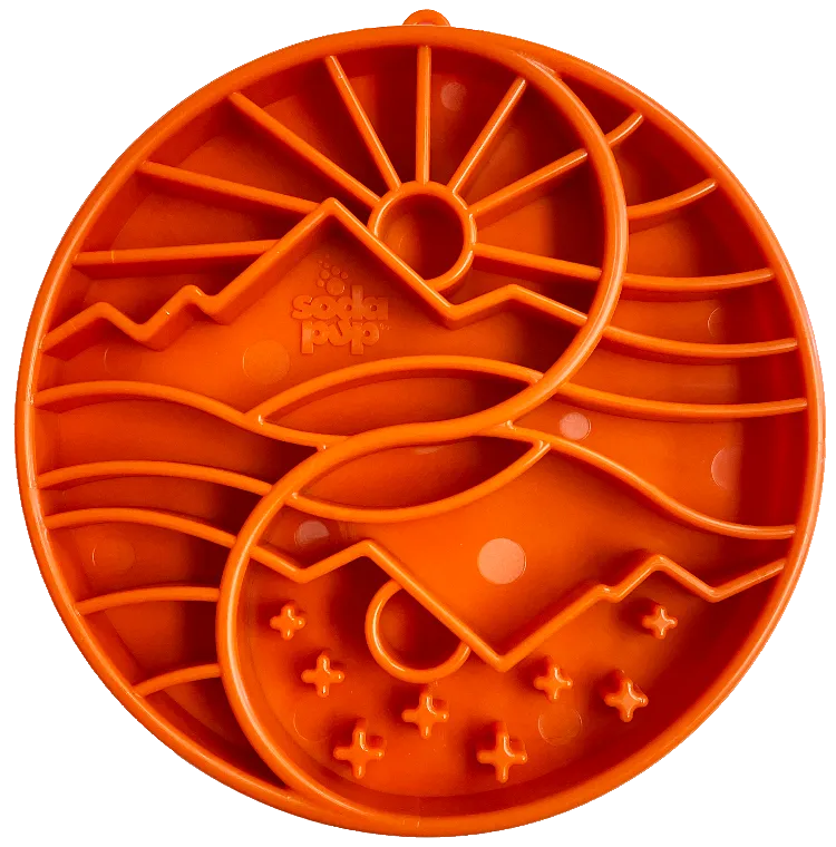 Soda Pup Sun and Moon eTray shallow slow feeder dog bowl for flat-faced dogs USA made