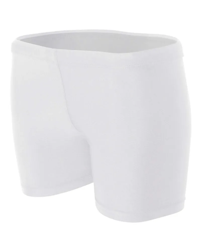 Do It Tennis A4 Women's 4 Inch Compression Short in White