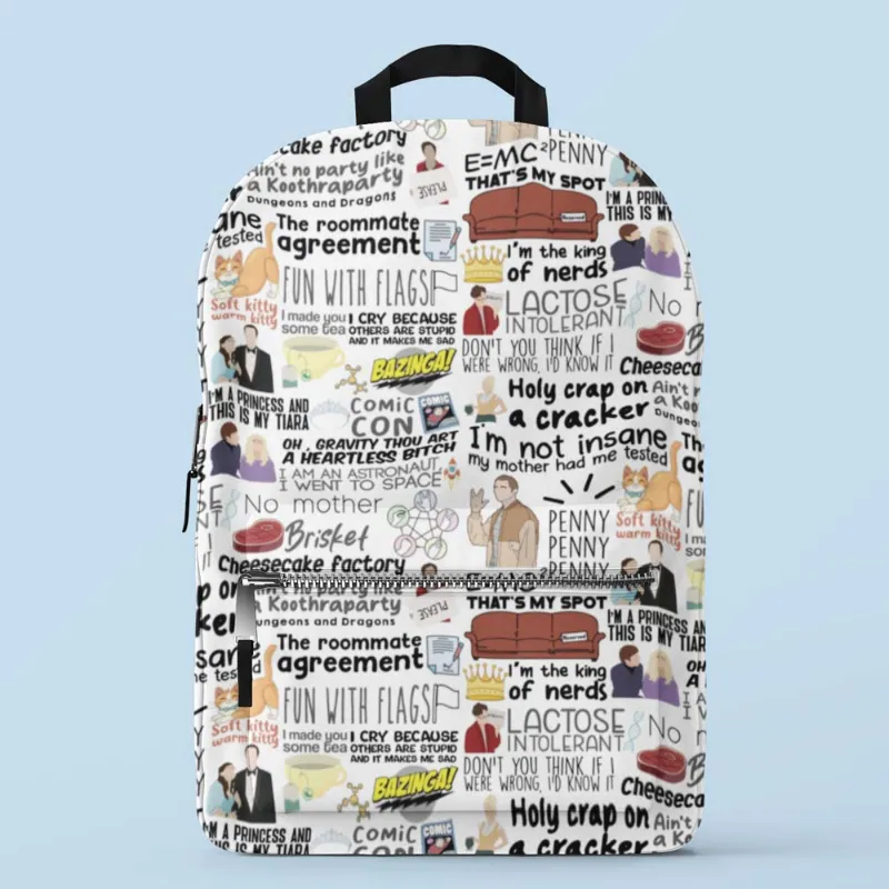 The Banyan Tee US All-Over Print Backpack - Bazinga Doodle, full front view