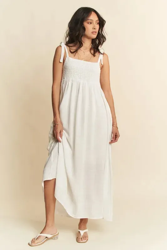 BIANKINA Davi & Dani Smocked Sleeveless Maxi Cami Dress, smocked bodice maxi dress