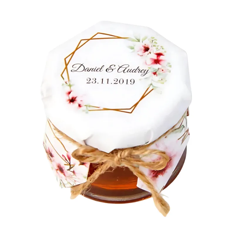 HoneySpree Customisable Design, mini honey jar ready for personalised custom text