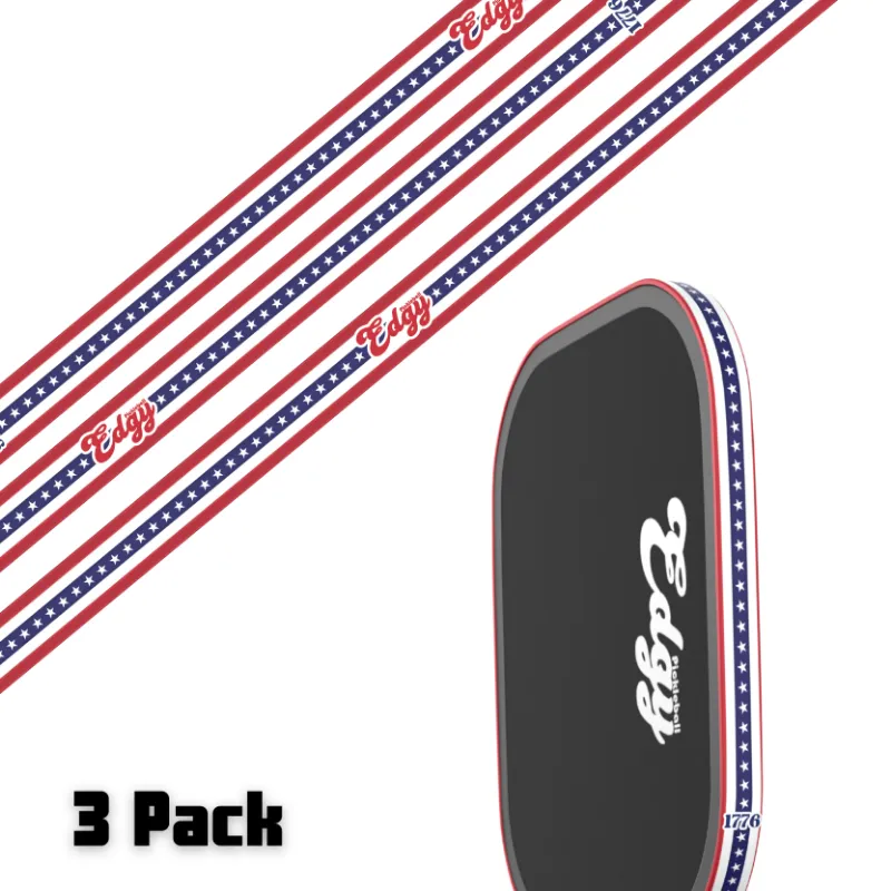 SLYCE Sport 1776 Edge Tape 3 pack pickleball paddle edge tape with patriotic design