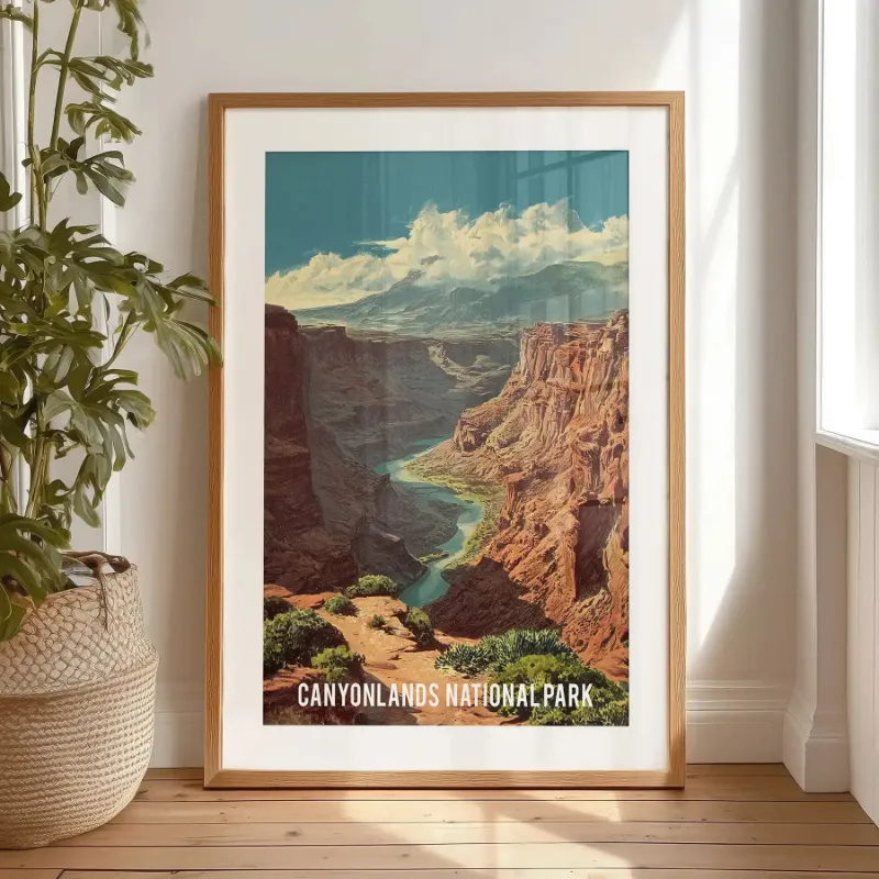 Wall Art Set Canyonlands National Park Art Print showing red rock canyon and river
