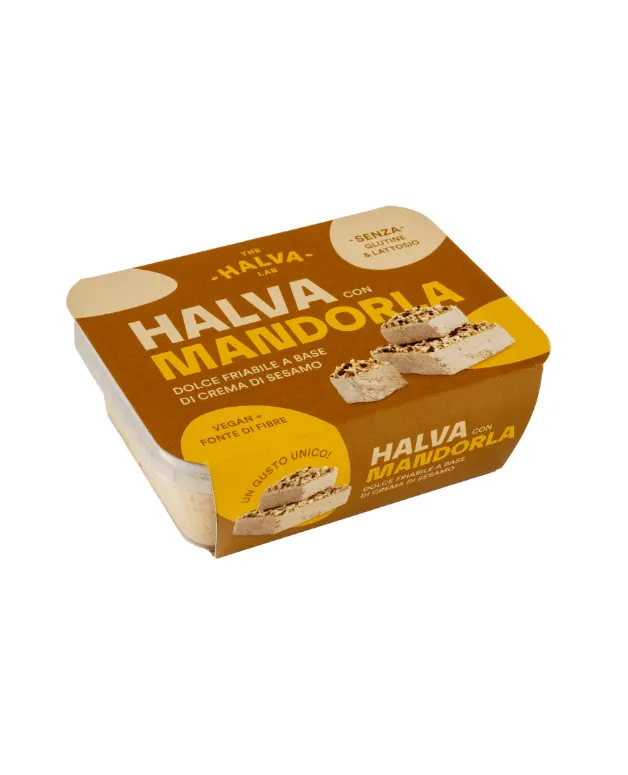 Vegaliano Halva Almonds, 200gr container of no-sugar spread