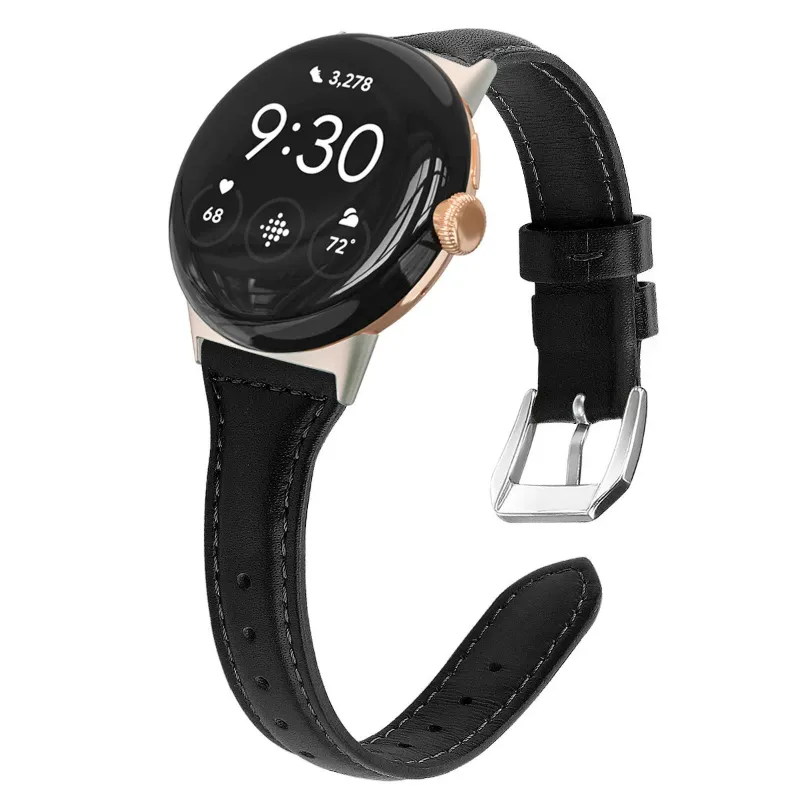 The Pixel Case Leather band For Google Pixel Watch Series on smartwatch