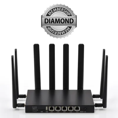 SwiftNetllc 5G Diamond router with AC power adapter, multi-carrier internet for RV and rural living