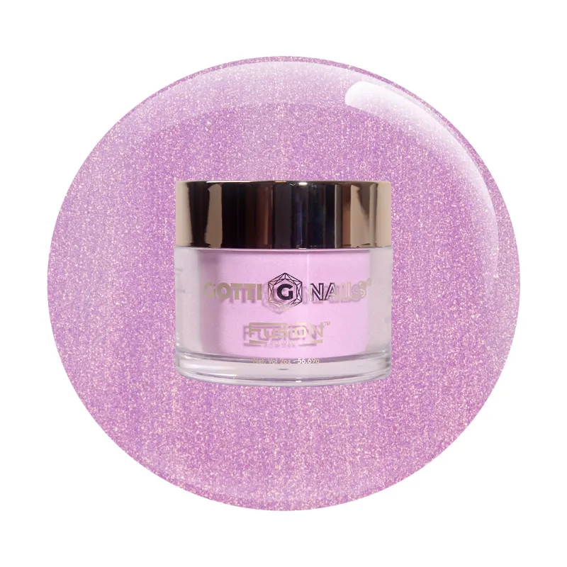 Gotti Nails #18F Fusion Powder Sipping The Bubbly sheer champagne shimmer with violet pearl in dip powder jar