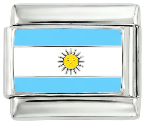 Charms Official Argentina on Silver charm with flag design in silver finish