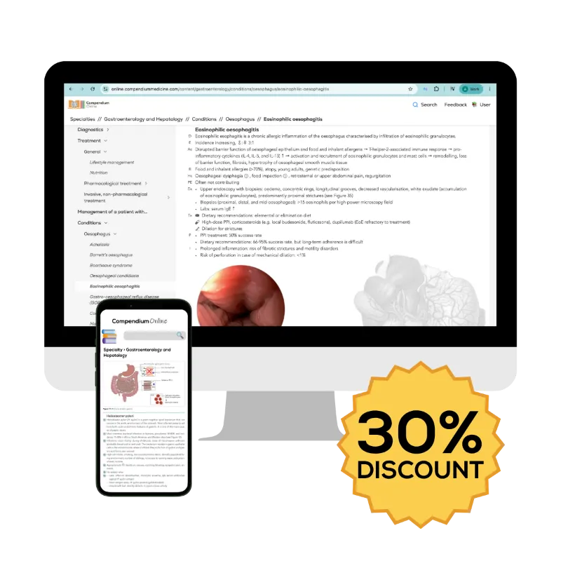 Compendium Medicine Gastroenterology and Hepatology online subscription with endoscopy images