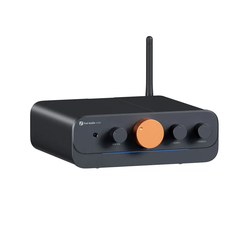 Fosi Audio HT4S 4.1/5 Channel Bluetooth Amplifier with central control knob and LED indicators