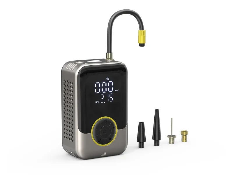 HiKeep Ebike & Auto Portable Air Compressor showing compact handheld digital tire inflator