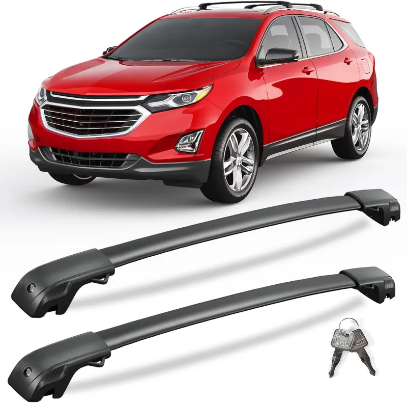 Tesstudio 300 lbs Lockable Roof Rack Cross Bars for Chevy Equinox and GMC Terrain 2018-2024 with metal lock