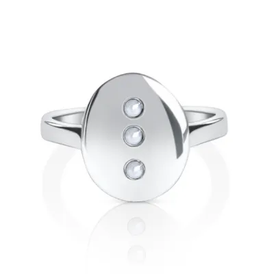 DORSYA June Birthstone Signet Ring with Moonstone, handcrafted sterling silver with natural gemstones