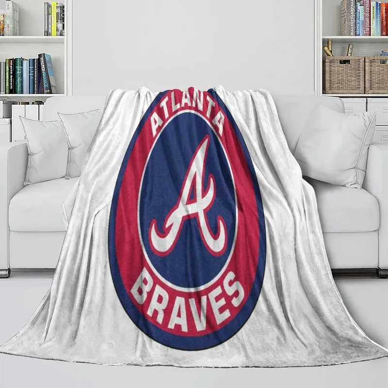 EBuycos Atlanta Braves Blanket Flannel Throw showing team logo on soft fleece material