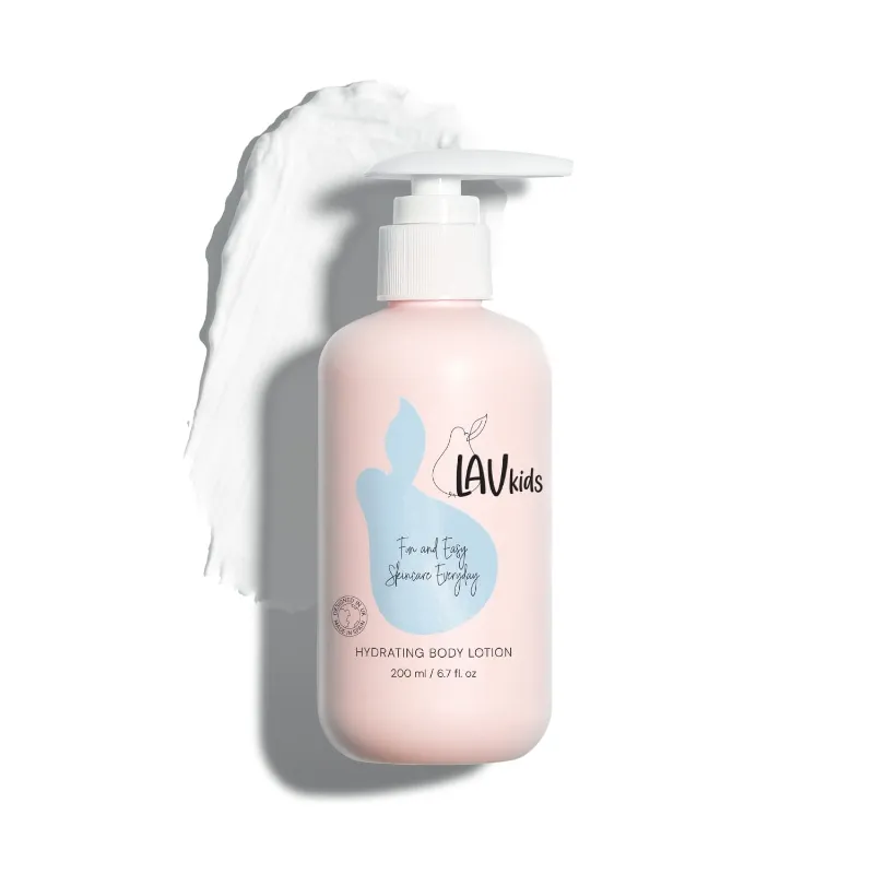 Lav Kids WH Delicate Body Lotion bottle, a gentle everyday moisturiser for kids' skin