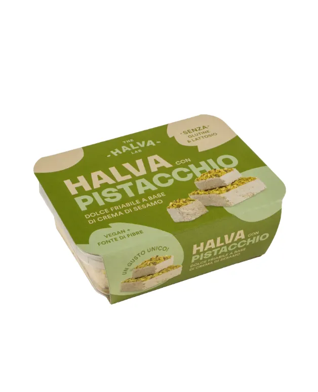 Vegaliano Halva Pistachio, 200gr container of no-sugar spread