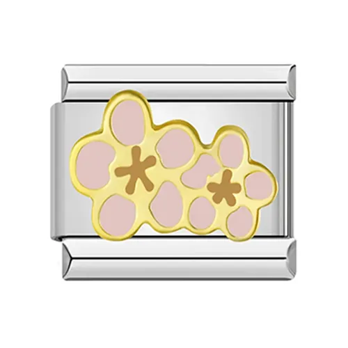 FabuLove 2 Pink Flowers charm set with delicate pink flower design