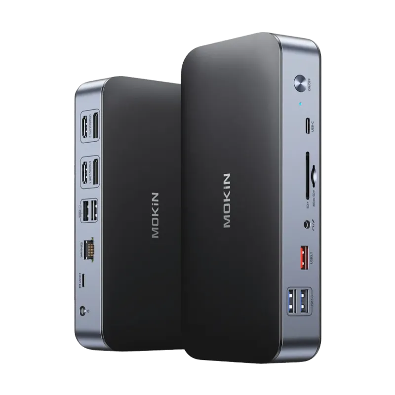MOKiN 15-in-1 DisplayLink Dual Monitor Docking Station for laptops