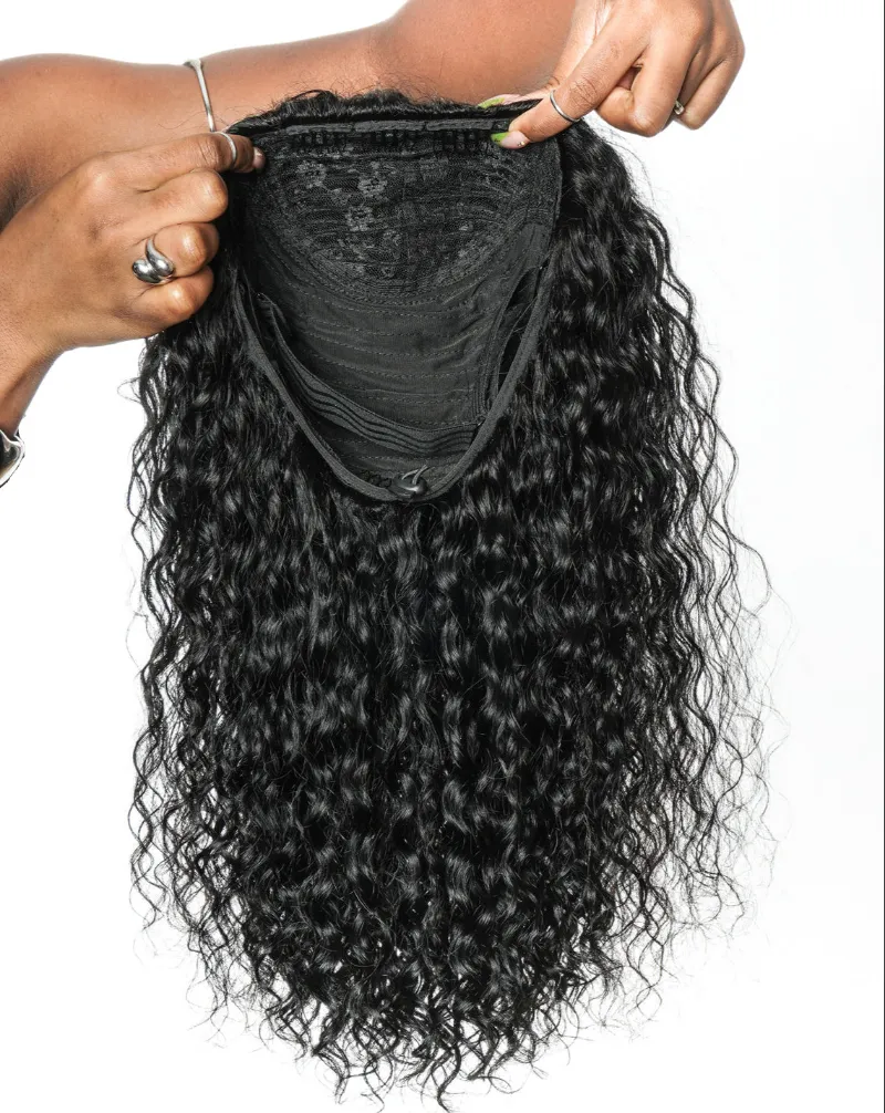 Jaliza 100% Human Hair All In One Half Wig with 180% density deep wave curls