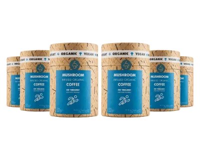 Mushroom Cups 6 pack Go Tireless bundle with Cordyceps mushroom coffee