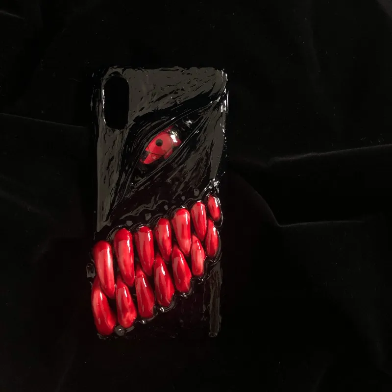 Techypop Blood Teeth & Eye Handmade Designer iPhone Case front view