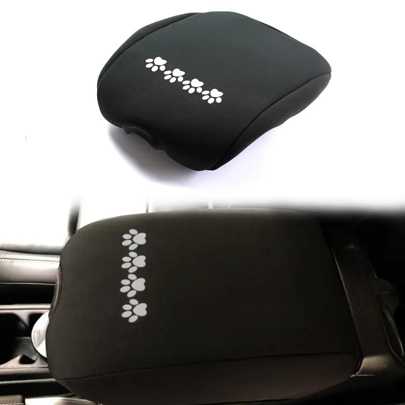 Sunpie 2018-2023 Jeep Wrangler JL/JLU & 2019-2023 Jeep Gladiator JT Console Armrest Cover with Dog Paw Prints Storage Bag shown on center co