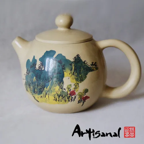 Wild Tea Qi Spring Mountains Jian Shui Pottery Teapot crafted from purple clay