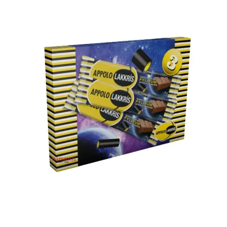 Nammi 3 x Appolo Liquorice Chocolate with Marzipan bars with dark liquorice coating