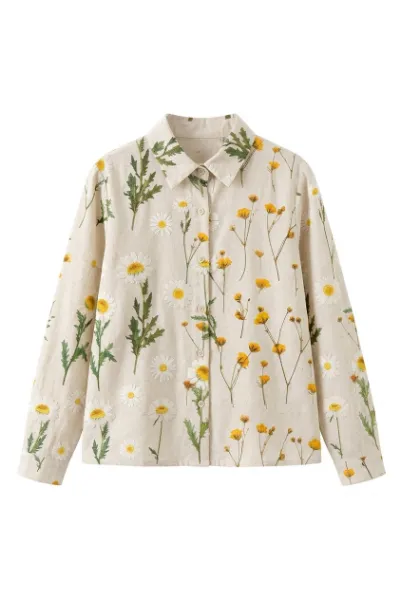 Cottagecore Clothes Cottagecore Sticker Sheets with transparent botanical illustrations of daisies, ferns, and wildflowers