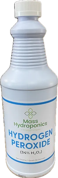 Mass Hydroponics 34% Hydrogen Peroxide (H2O2) food grade cleaning solution bottle