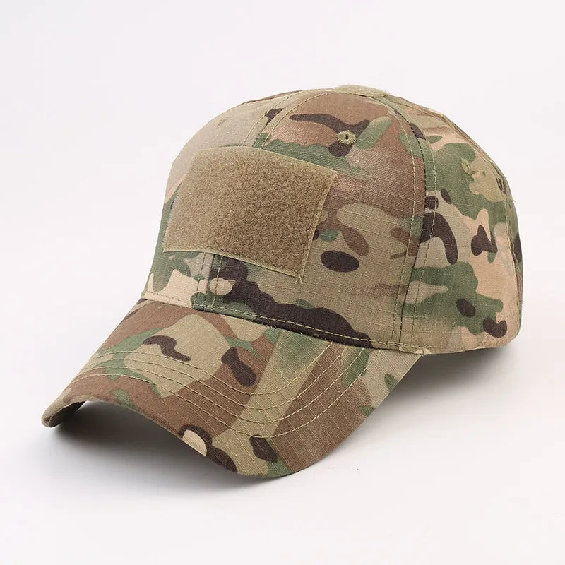Falour Outdoor Tactical Cap in lightweight design with adjustable back strap and front patch panel