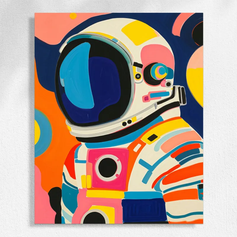 Maikoo Art Abstract Astronaut paint by numbers kit showing space-themed artwork design