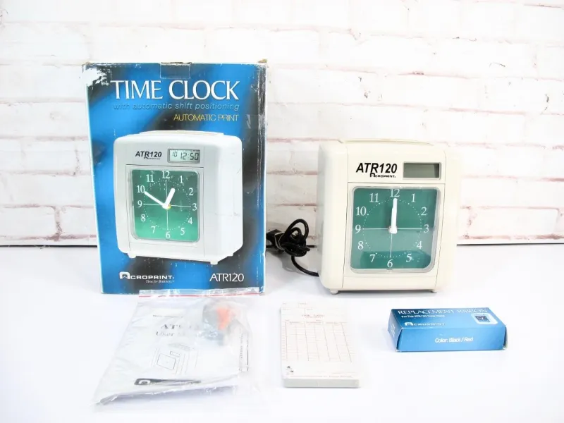ZeereeZ Acroprint ATR120 Electronic Top-Loading Time Recorder Time Clock on a desk