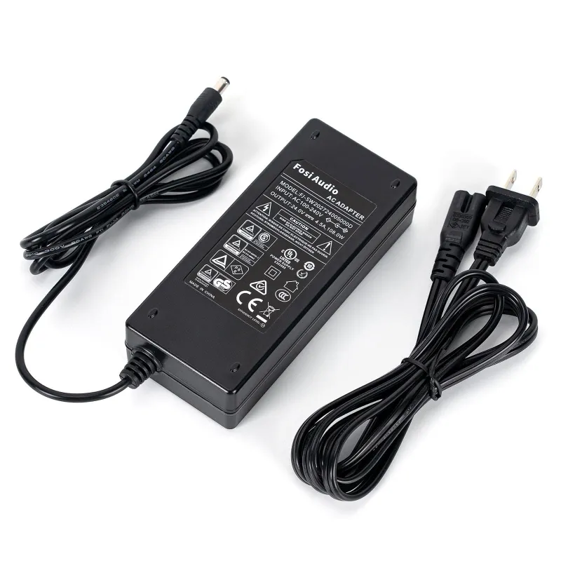 Fosi Audio 16V 1A and 24V 4.5A Power supply adapters with cables