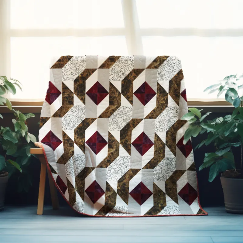 Boho Blanket Eternal Mother's Embrace, a tree-ring quilt pattern with bold layered shape