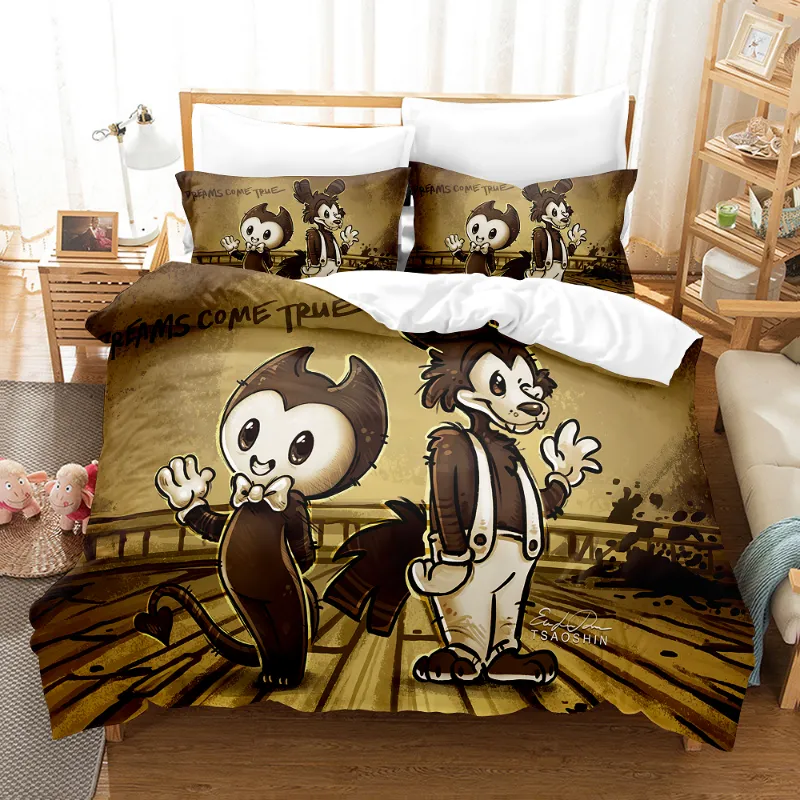 EBuycos Bendy and the ink machine Bedding Set duvet covers with character printed design