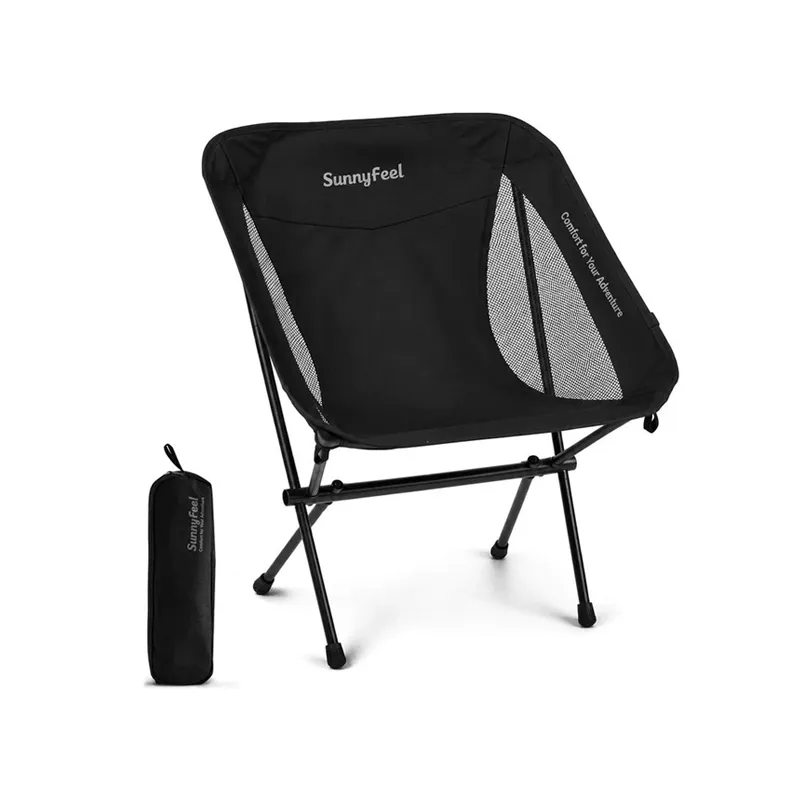 SunnyFeel Outdoor ultralight low-back backpacking camping chair with mesh seat