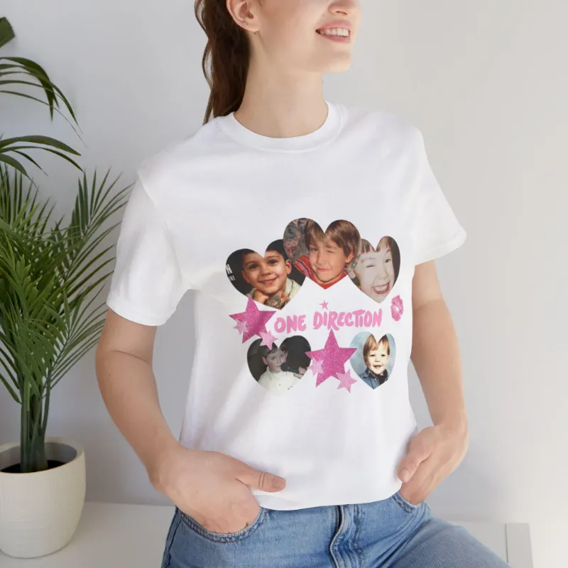 TTAesthetic 1D Baby Pics Printed Short Sleeve Tee with playful baby photo design