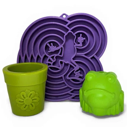Soda Pup In The Garden Enrichment Bundle 3 pack slow feeder and lick tray set