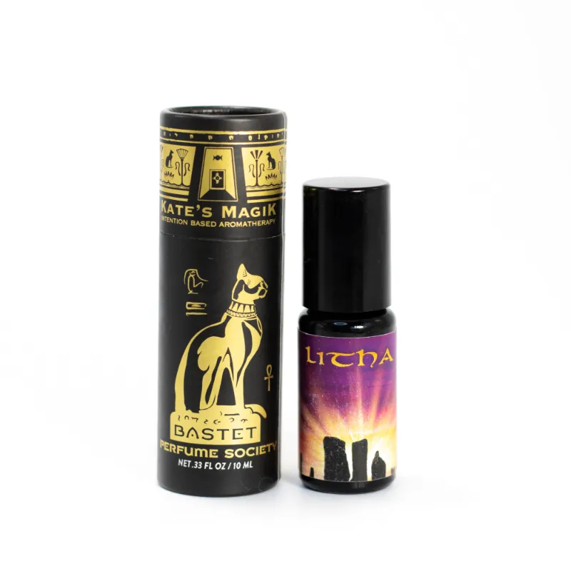 Kates Magik Litha Perfume Roll-On bottle with summer solstice inspired natural fragrance blend
