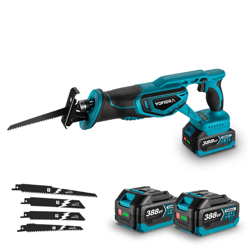 NewBeny 3000W Brushless Cordless Reciprocating Saw, close-up of motor and blade