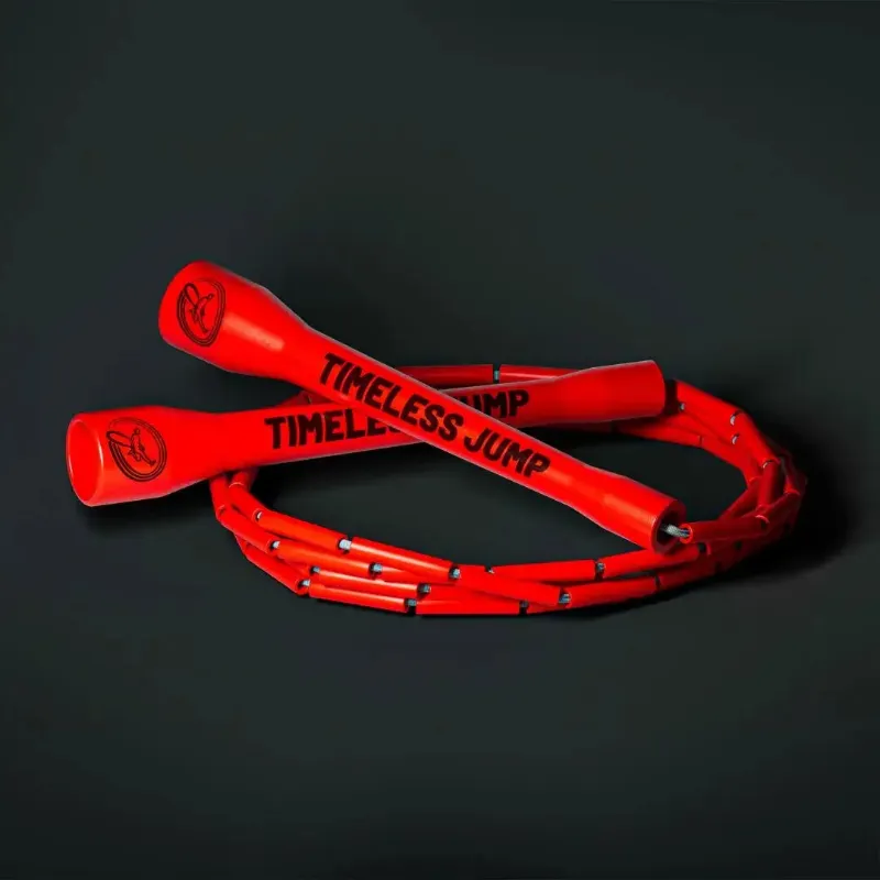 Timeless Jump Rope Beaded Fever Red segmented beaded jump rope in bright red