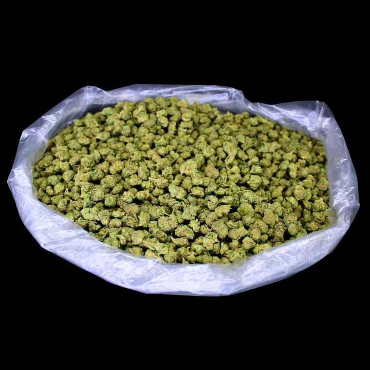 THCA Small Buds Cereal Milk THCA Flower, green indoor-grown buds with crystalline coating