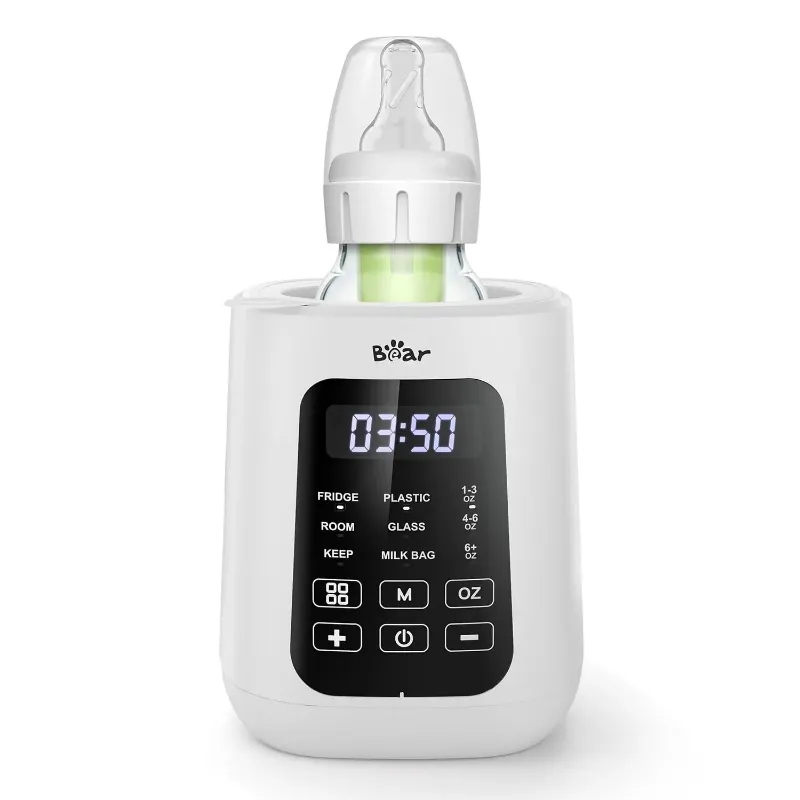 Bearforbaby Bear Baby Bottle Warmer, compact white unit with digital display