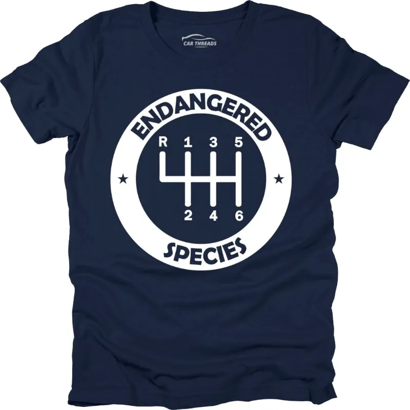 Car Threads Endangered Species T-Shirt laid flat, showing the front graphic print