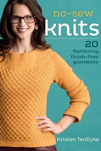 Kristen TenDyke No-Sew Knits book cover showing seamless sweater knitting patterns