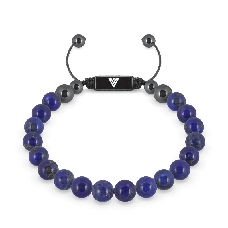 VOLTLIN Lapis Lazuli Shambala Bracelet deep blue stone beads on cord