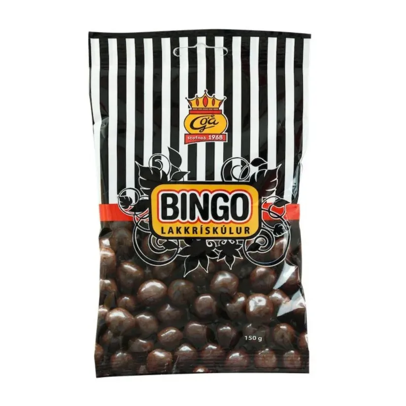 Nammi Bingó Kúlur dark chocolate liquorice treats 150g bag